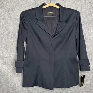 NWT Dana Buchman‎ Women's 3/4 Sleeve Navy Blue Blazer- Sz 14P
